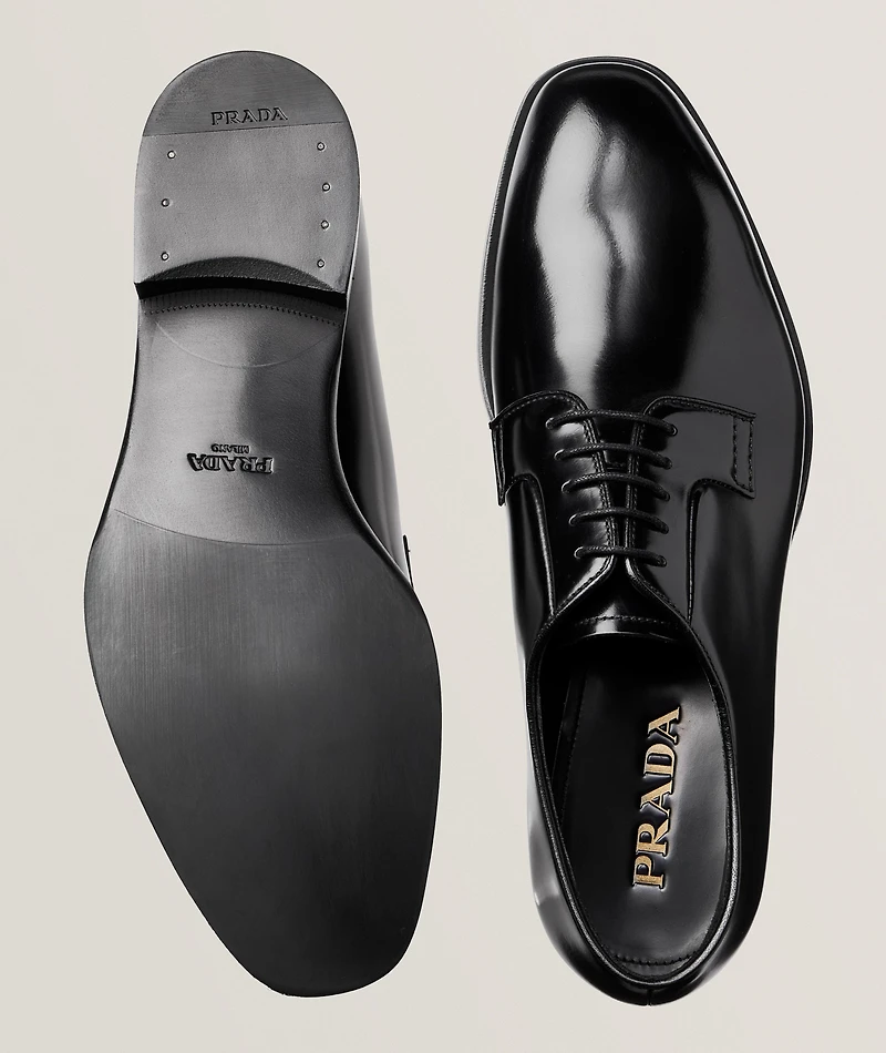 Brushed Spazzolato Leather Lace-Up  Derbies