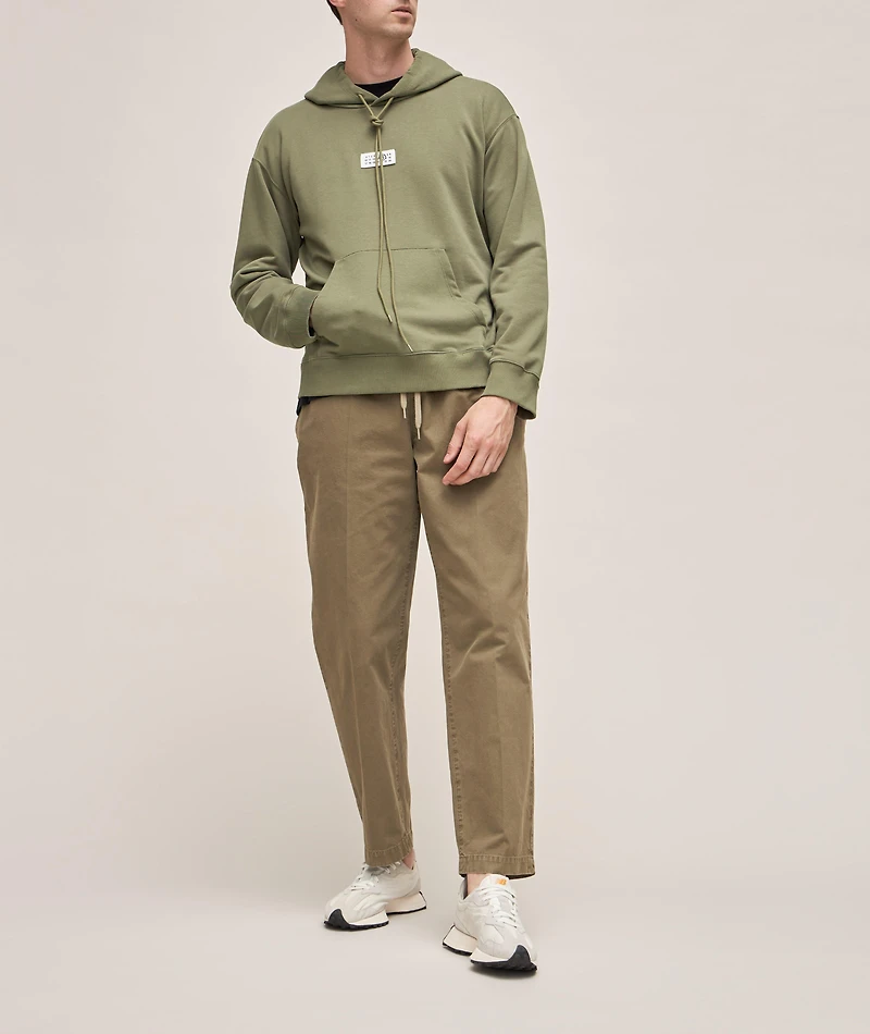 Cotton-Blend Logo Hooded Sweater