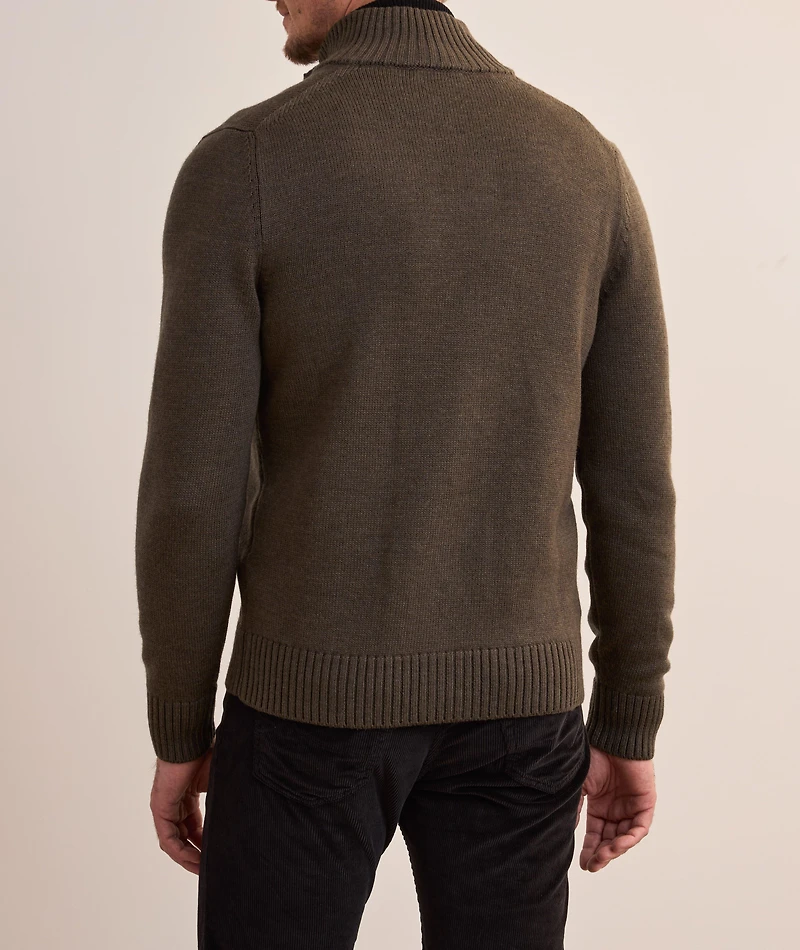 Herringbone Virgin Wool Cardigan