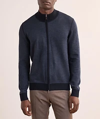 Birdseye Virgin Wool Full-Zip Sweater