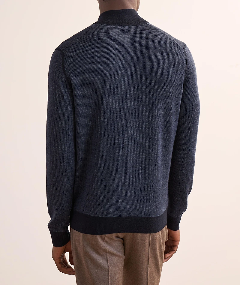 Birdseye Virgin Wool Full-Zip Sweater