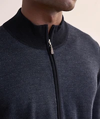 Birdseye Virgin Wool Full-Zip Sweater