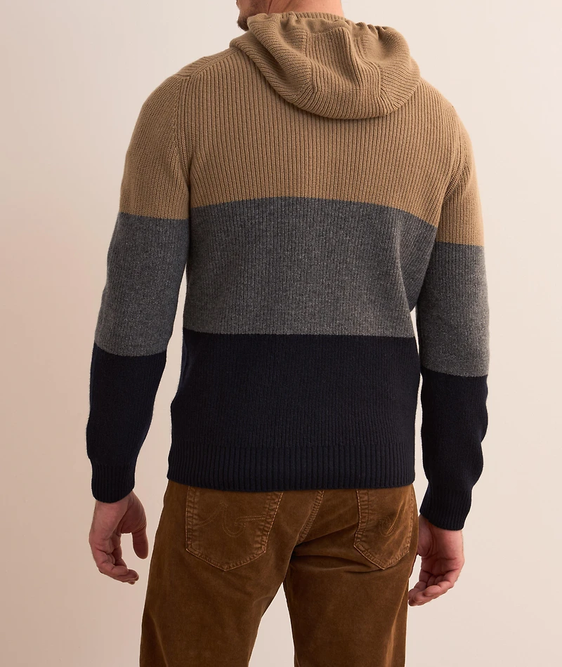 Colourblock Virgin Wool Hooded Sweater