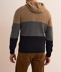Colourblock Virgin Wool Hooded Sweater