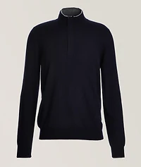 Wool-Blend Half-Zip Sweater
