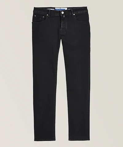 Nick Metal Logo Patch Slim Jeans