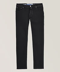 Nick Metal Logo Patch Slim Jeans
