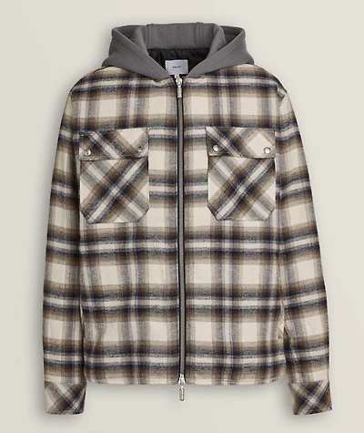 Check Zip Hooded Sweater