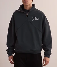 Embroidered Logo Quarter-Zip Sweater