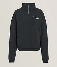 Embroidered Logo Quarter-Zip Sweater