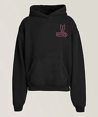 Graphic Print Cotton Hooded Sweater