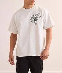 Cotton Embroidered Tiger T-Shirt