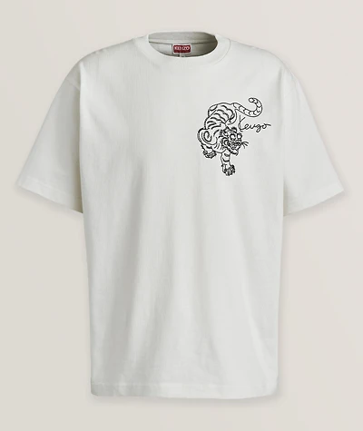 Cotton Embroidered Tiger T-Shirt
