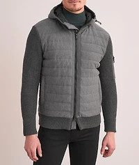 Hybrid Wool Quilted Hooded Sweater