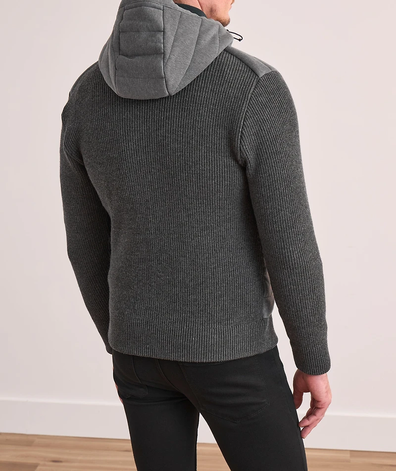 Hybrid Wool Quilted Hooded Sweater