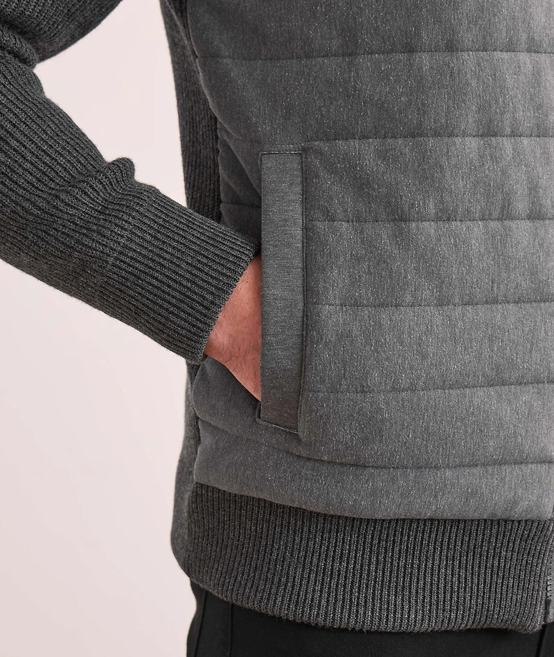 Hybrid Wool Quilted Hooded Sweater