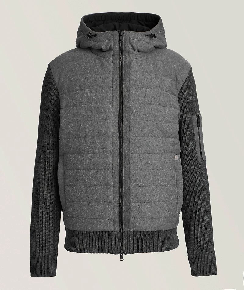 Hybrid Wool Quilted Hooded Sweater