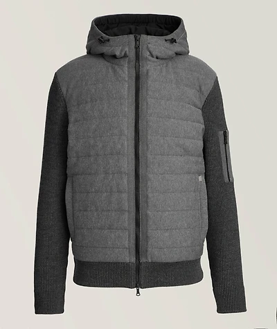 Hybrid Wool Quilted Hooded Sweater