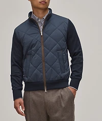 Quilted Zip Wool-Blend Sweater