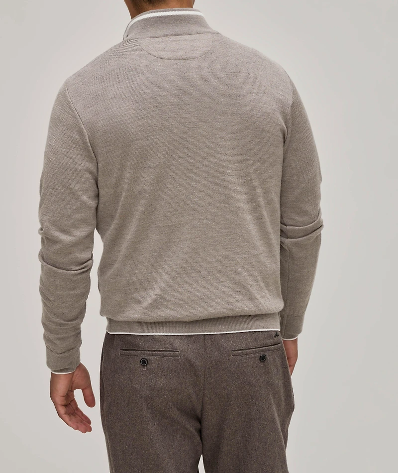 Virgin Wool Quarter-Zip Sweater