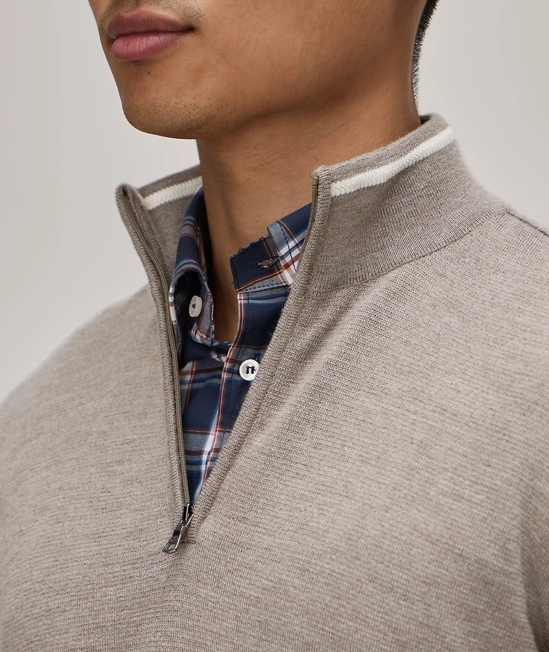 Virgin Wool Quarter-Zip Sweater
