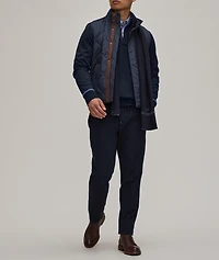 Herringbone Knit Wool Sweater