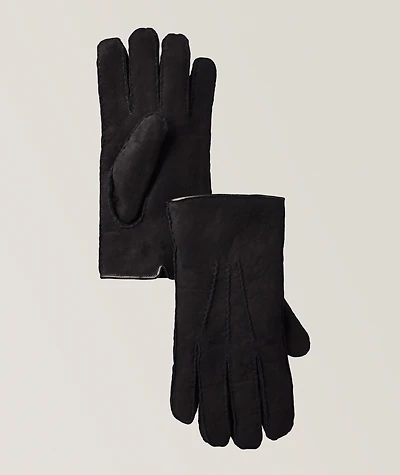 Touchscreen-Compatible Leather & Shearling Gloves