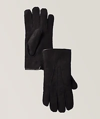 Touchscreen-Compatible Leather & Shearling Gloves