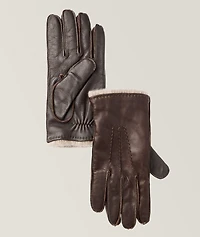 Touchscreen-Compatible Leather & Cashmere Gloves