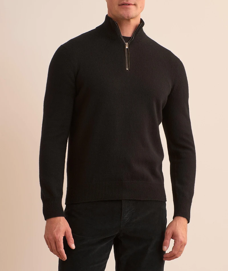 Cashmere Quarter-Zip Jersey Sweater