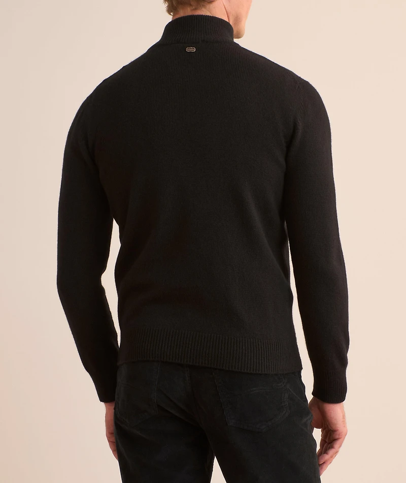 Cashmere Quarter-Zip Jersey Sweater