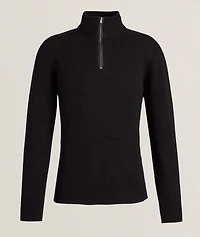 Cashmere Quarter-Zip Jersey Sweater