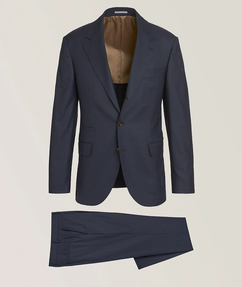 Tonal Micro-Houndstooth Virgin Wool Suit