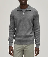 Quarter-Zip Cashmere Knitted Polo