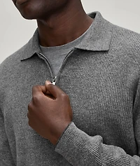 Quarter-Zip Cashmere Knitted Polo