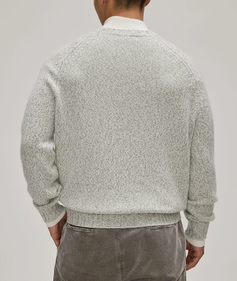 Mouliné Herringbone Knit Cashmere Sweater