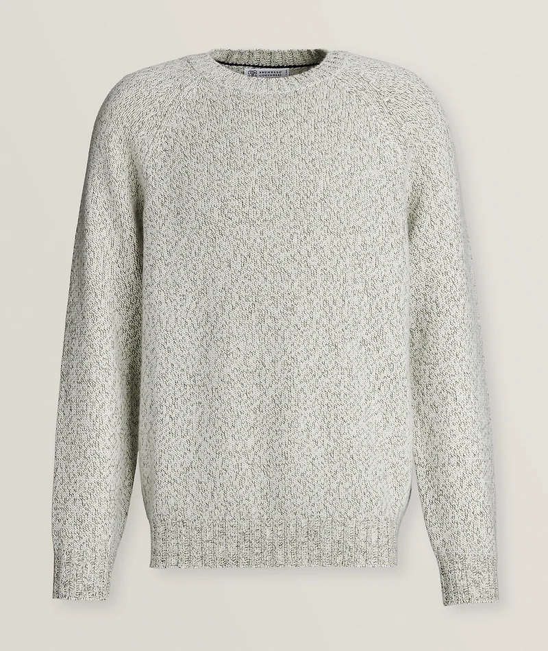 Mouliné Herringbone Knit Cashmere Sweater