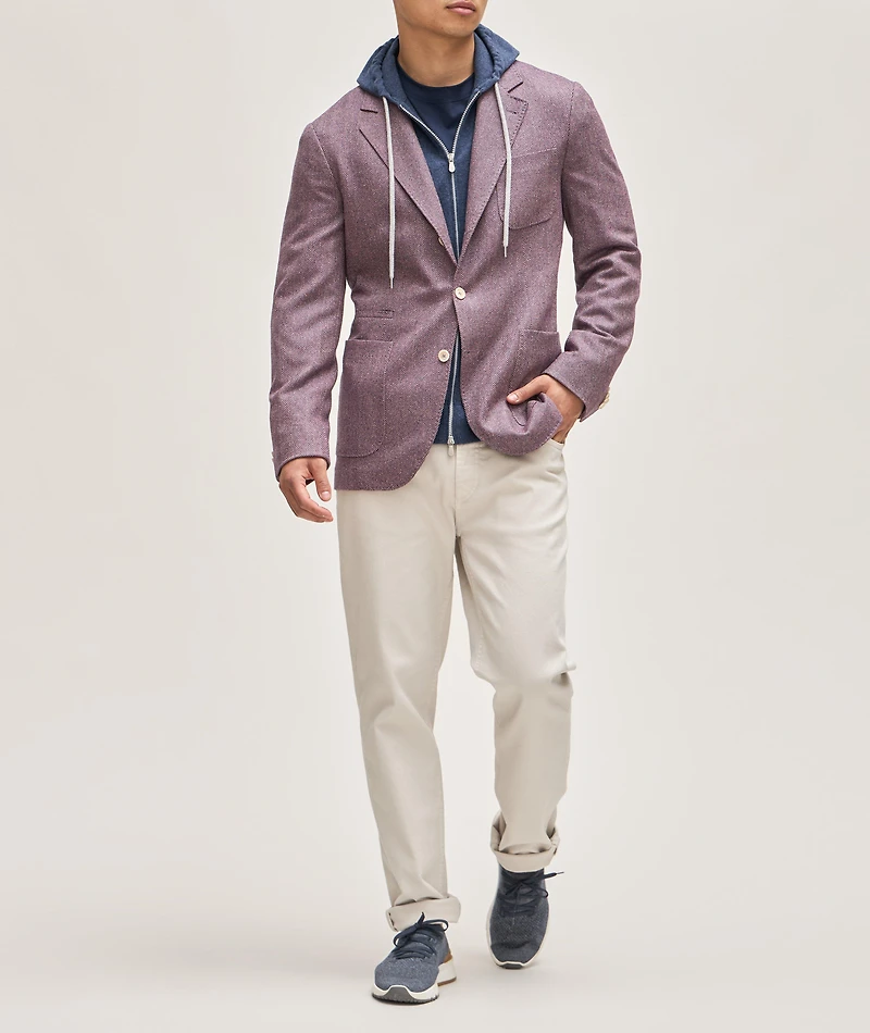 Full-Zip Cashmere Hooded Sweater