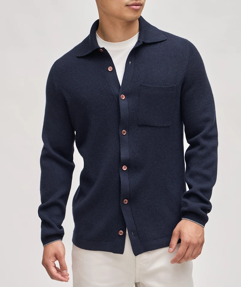Cashmere English Ribbed Cardigan