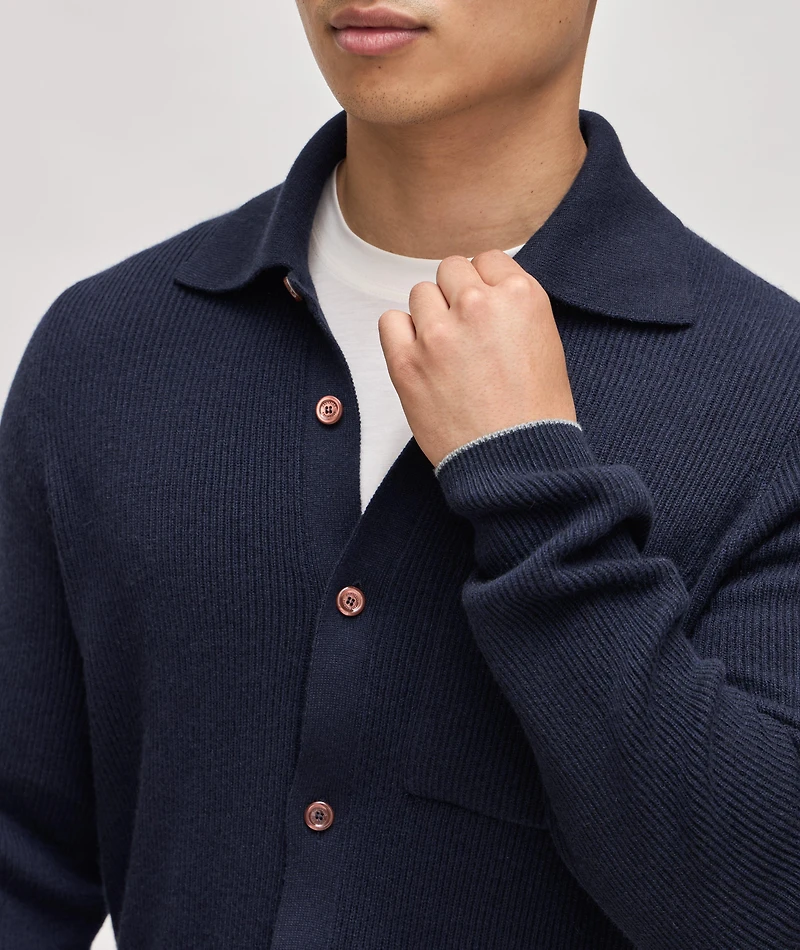 Cashmere English Ribbed Cardigan