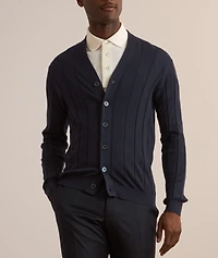 Fine Gauge Wool-Cashmere Cardigan