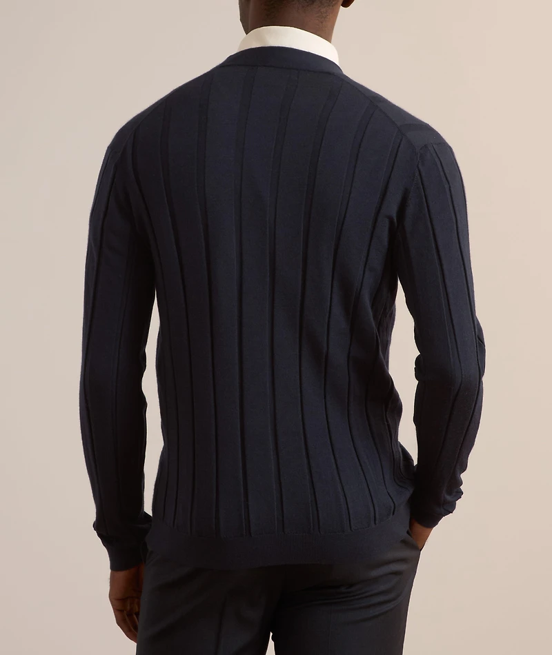 Fine Gauge Wool-Cashmere Cardigan