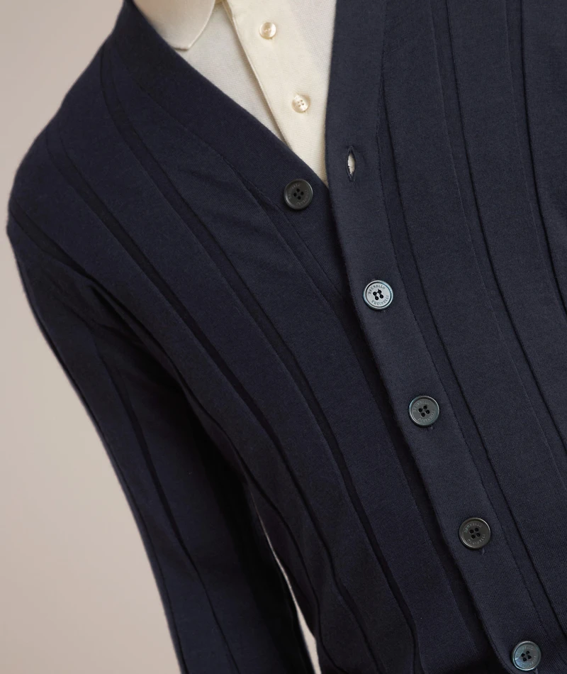 Fine Gauge Wool-Cashmere Cardigan