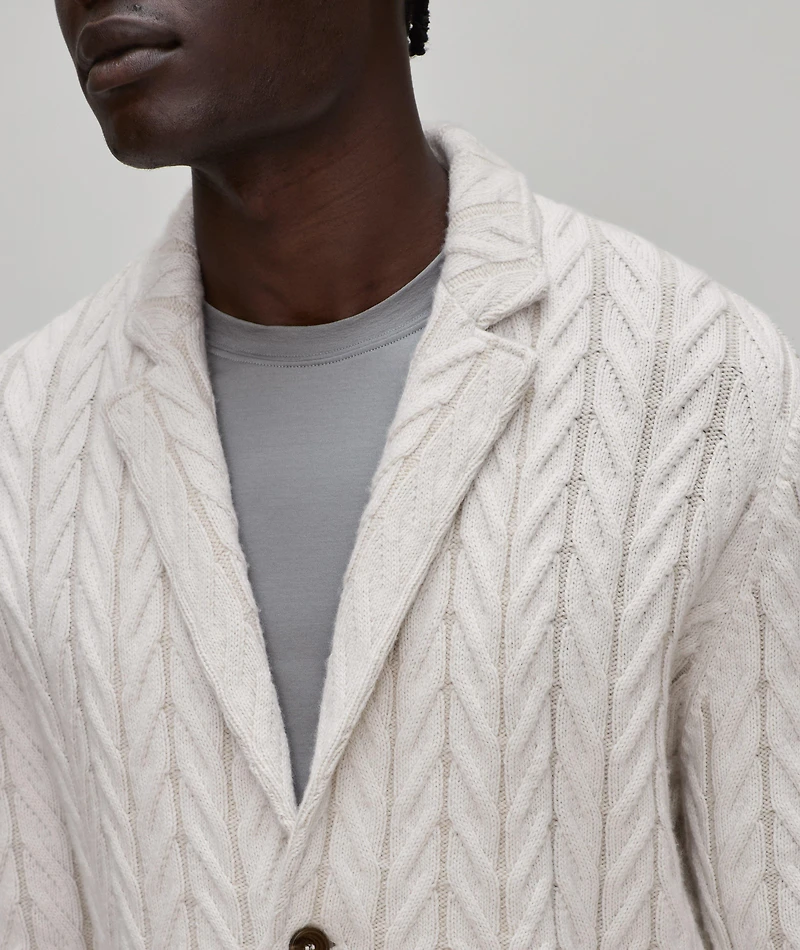 Cashmere-Blend Cable Knit Sweater