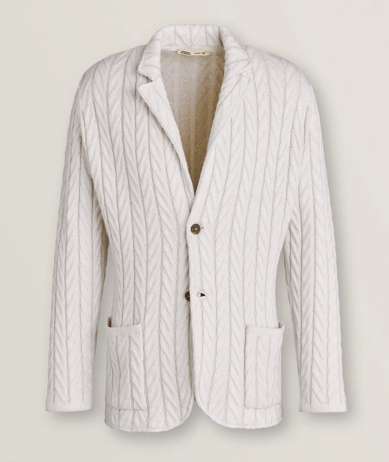 Cashmere-Blend Cable Knit Sweater