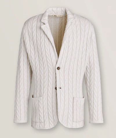 Cashmere-Blend Cable Knit Sweater