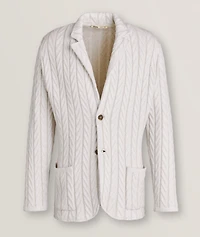 Cashmere-Blend Cable Knit Sweater
