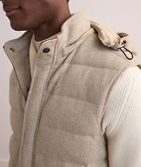 Virgin Wool Down Hooded Vest