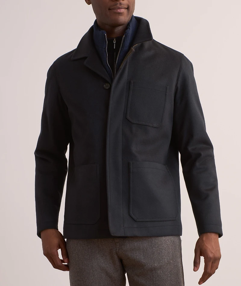 Insert Virgin Wool-Blend Carcoat