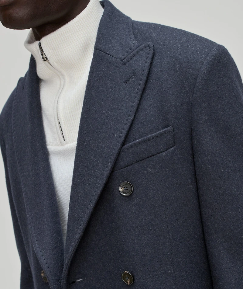 Wool-Blend Double-Breasted Coat